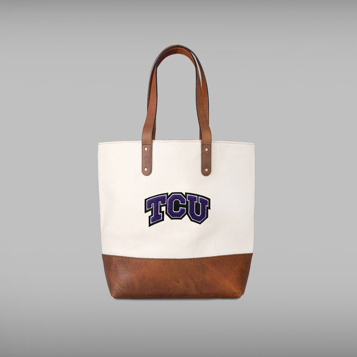 TCU Horned Frogs Cream Tote Bag