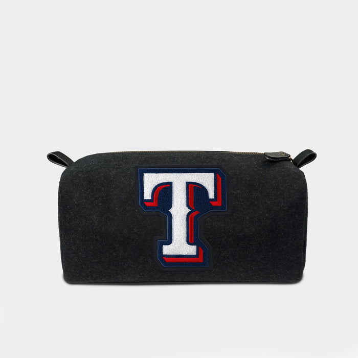 Texas Rangers "T" Black Wool Dopp Kit