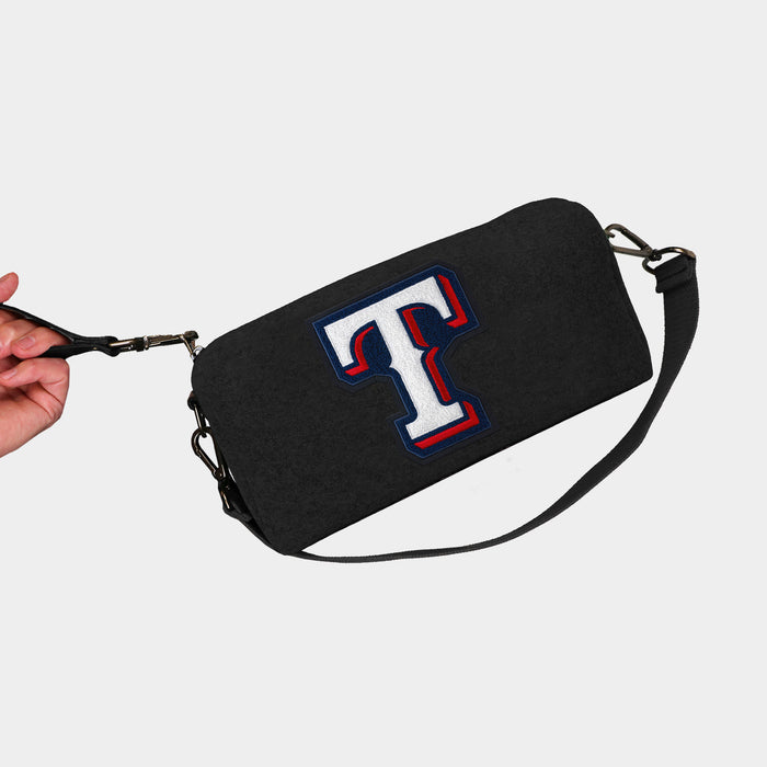 Texas Rangers "T" Black Wool Locker Room Bag