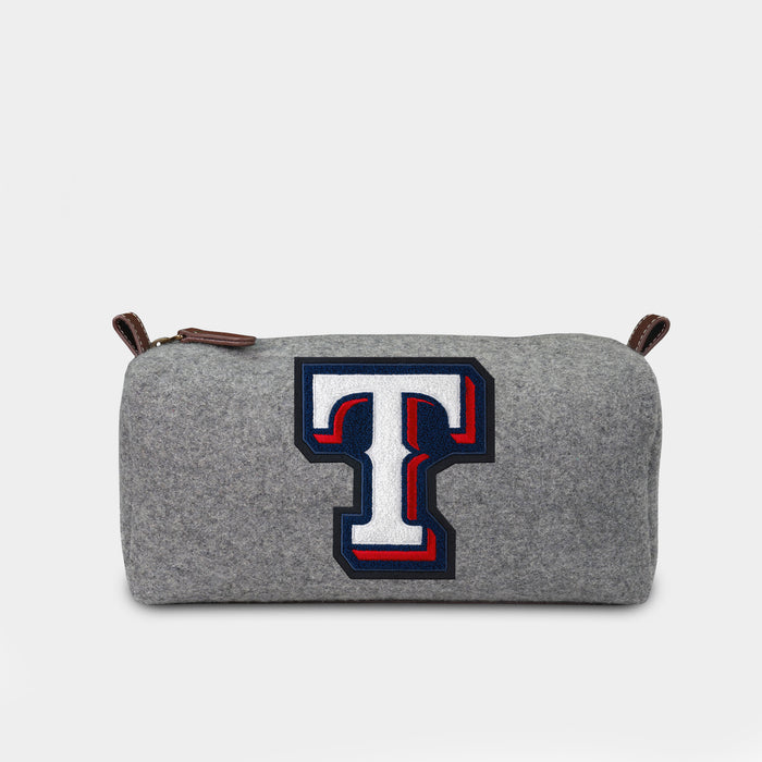 Texas Rangers "T" Grey Wool Dopp Kit