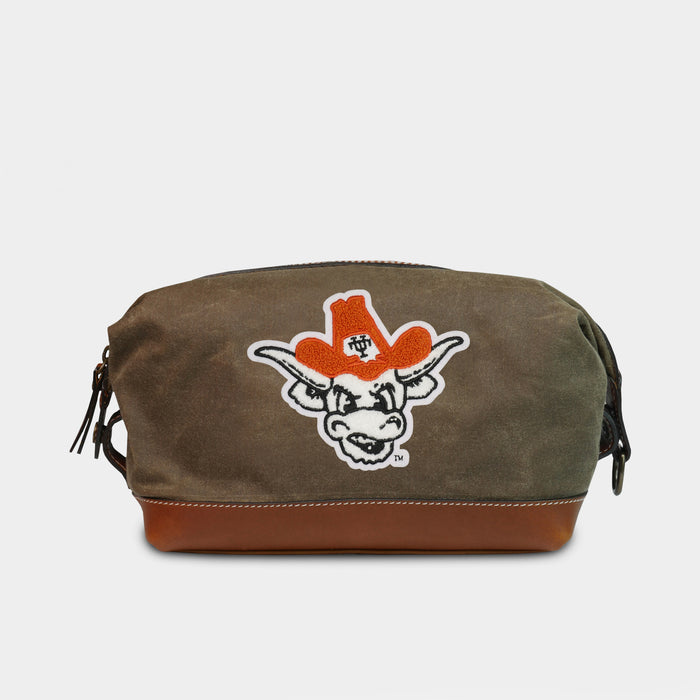 Texas Longhorns Vintage Bevo Pro Waxed Canvas Dopp Kit