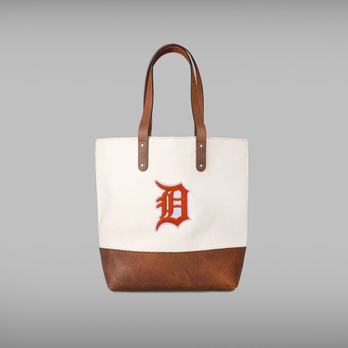 Detroit Tigers Orange "D" Cream Tote Bag