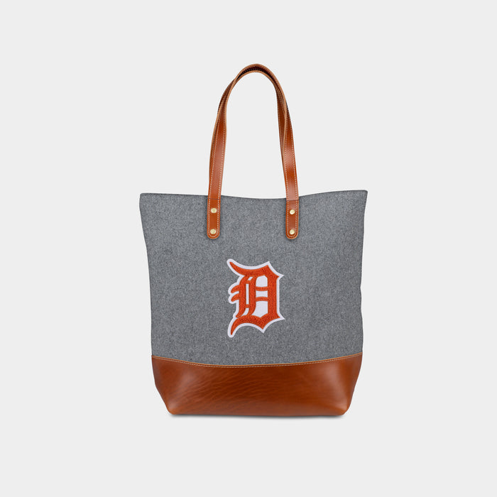 Detroit Tigers Orange "D" Grey Tote Bag