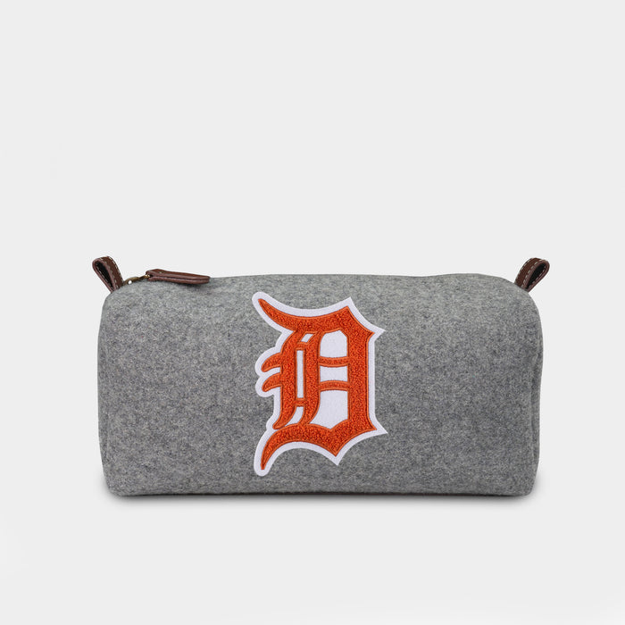 Detroit Tigers Orange "D" Grey Wool Dopp Kit