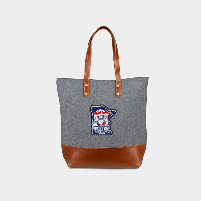 Minnesota Twins Cooperstown Collection "Win! Twins!" Grey Tote Bag