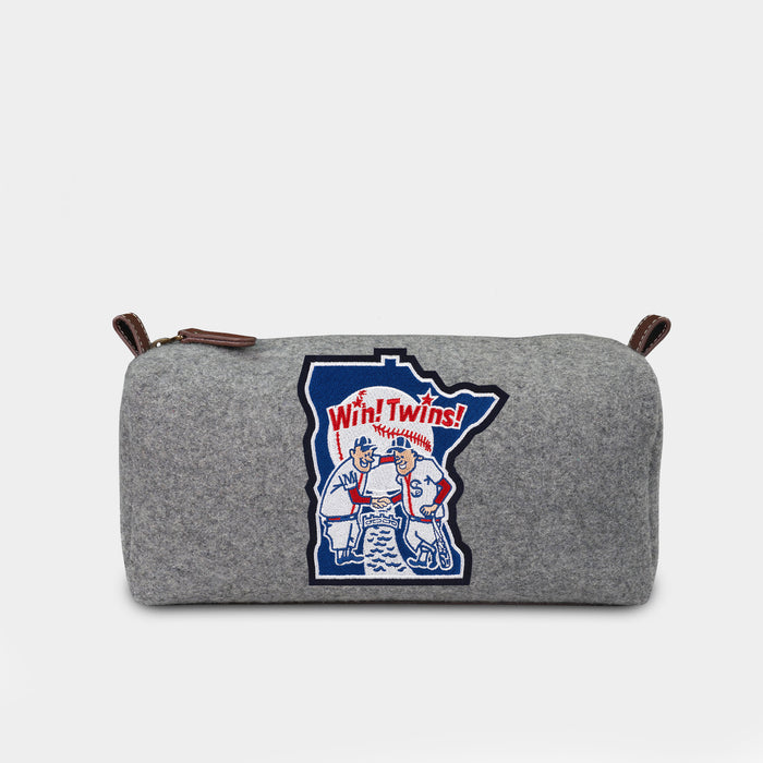 Minnesota Twins Grey Wool Dopp Kit