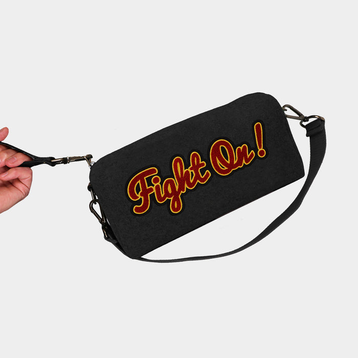 USC Trojans "Fight On" Black Wool Locker Room Bag