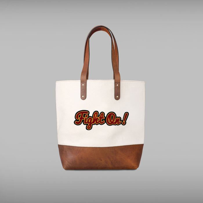 USC Trojans "Fight On" Cream Tote Bag