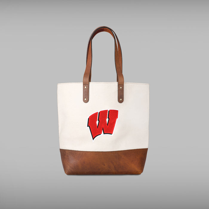 Wisconsin Badgers "W" Cream Tote Bag