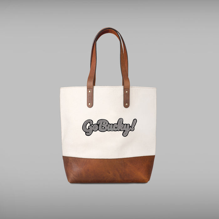 Wisconsin Badgers "Go Bucky" Cream Tote Bag