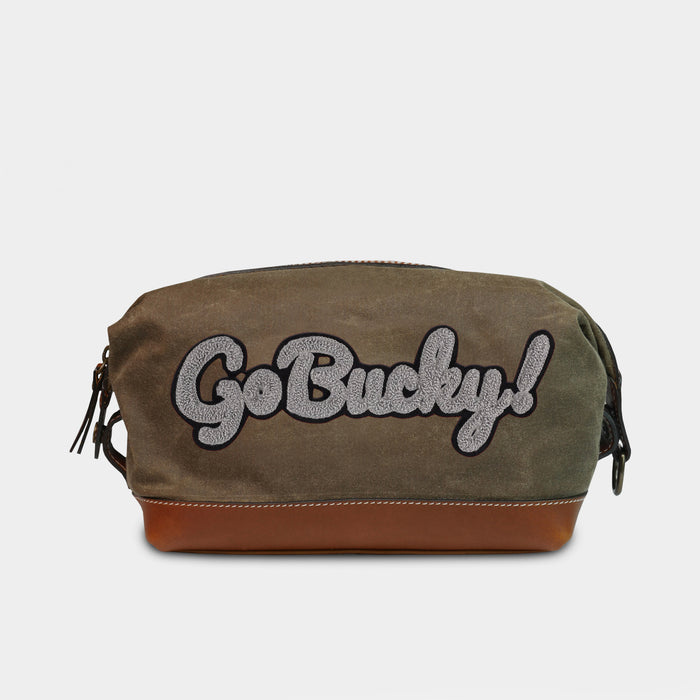 Wisconsin Badgers "Go Bucky" Pro Waxed  Canvas Dopp Kit