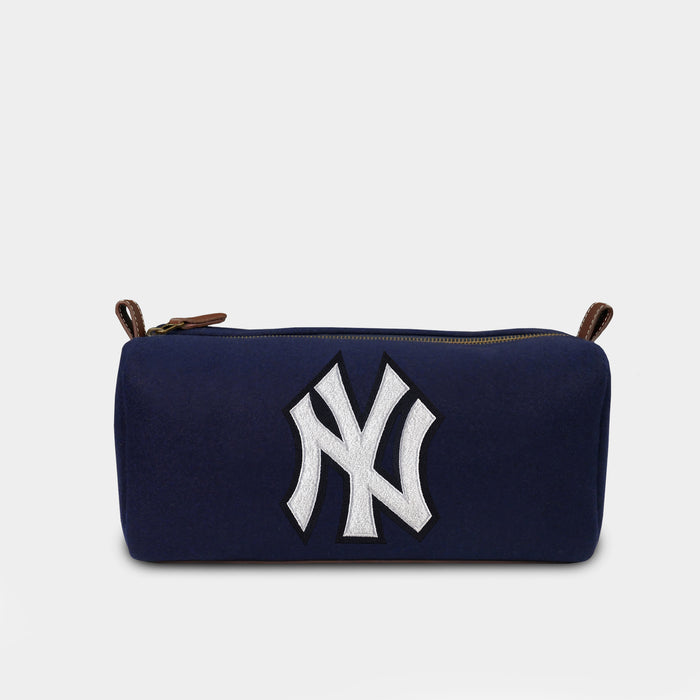 New York Yankees "NY" Navy Wool Dopp Kit