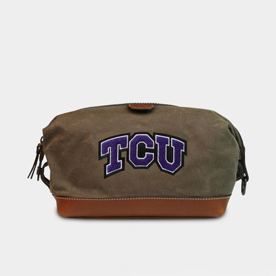 TCU Horned Frogs Waxed Leather Shave Bag