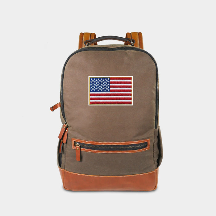 Heritage Gear USA American Flag Pro Waxed Canvas Backpack