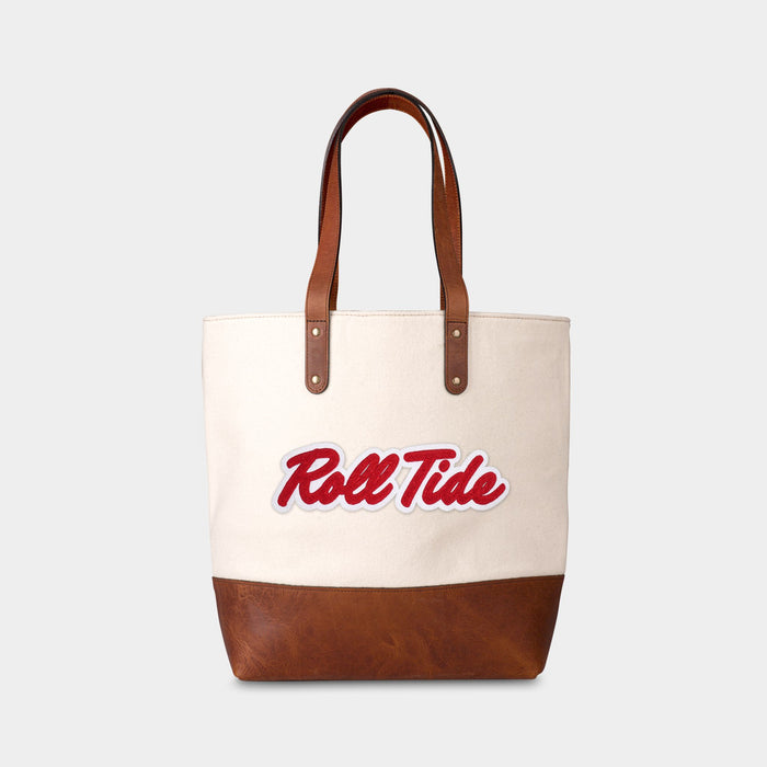 Alabama Crimson Tide "Roll Tide" Cream Tote Bag
