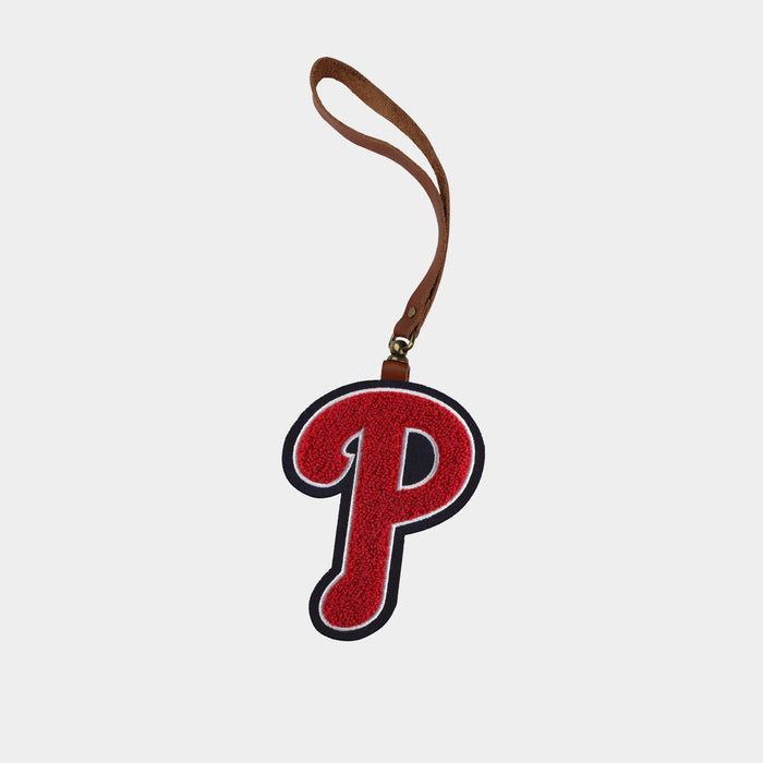 Philadelphia Phillies "P" Brown Leather Bag Charm