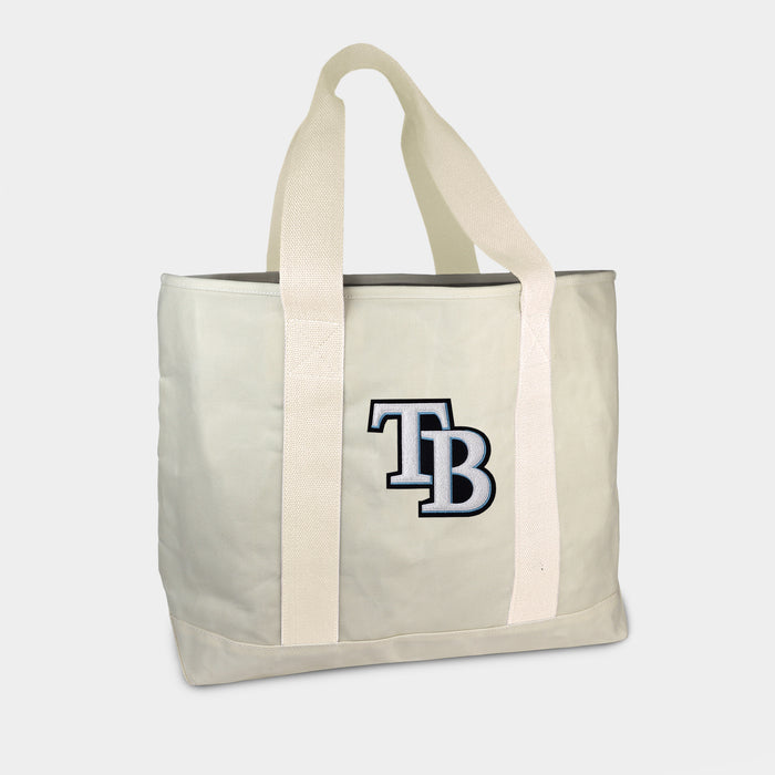 Tampa Bay Rays TB Cream Canvas Boat Tote