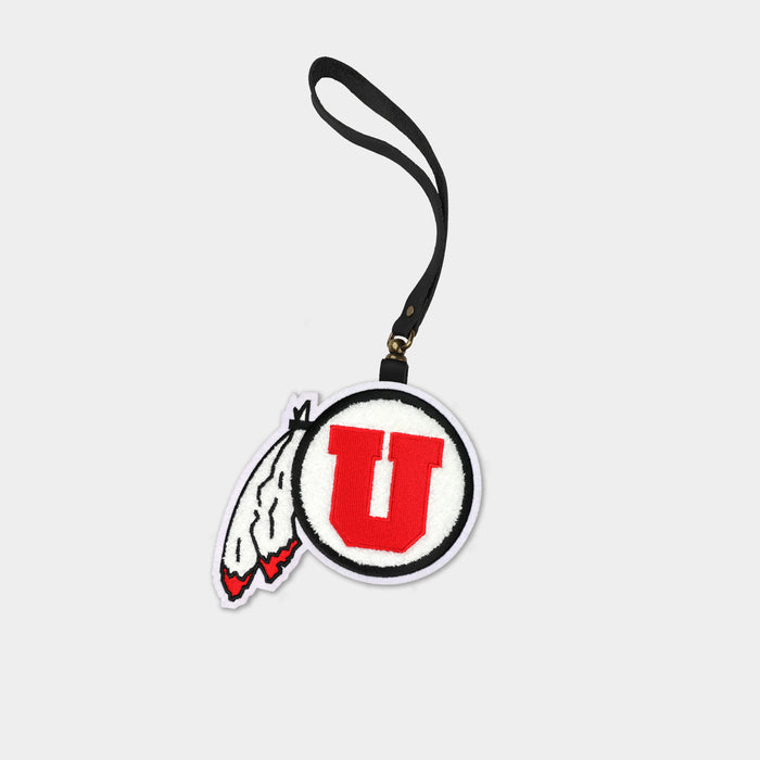 Utah Utes Black Leather Bag Charm