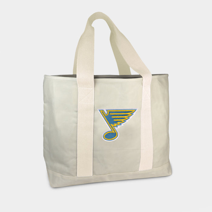 St. Louis Blues Cream Canvas Boat Tote