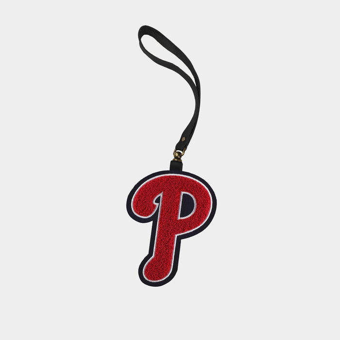 Philadelphia Phillies "P" Black Leather Bag Charm