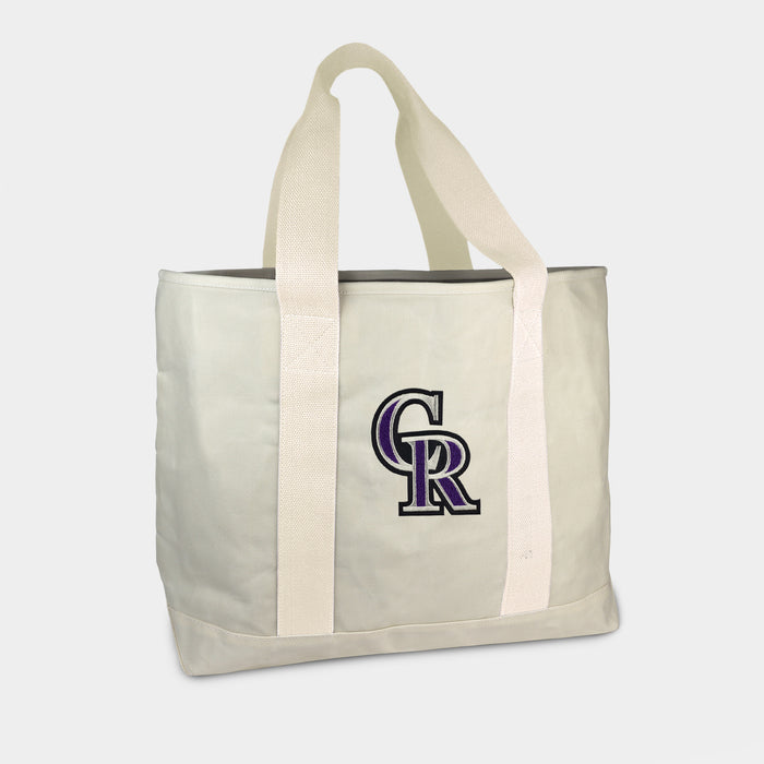Colorado Rockies Cream Canvas Boat Tote