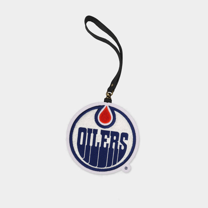 Edmonton Oilers Black Leather Bag Charm