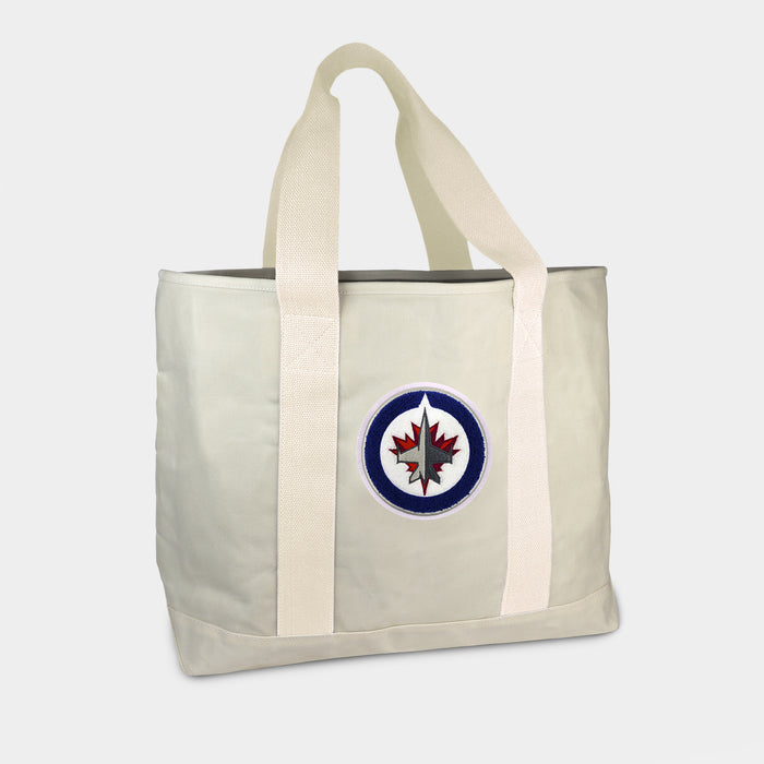 Winnipeg Jets Cream Canvas Boat Tote