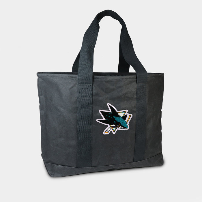 San Jose Sharks Black Canvas Boat Tote