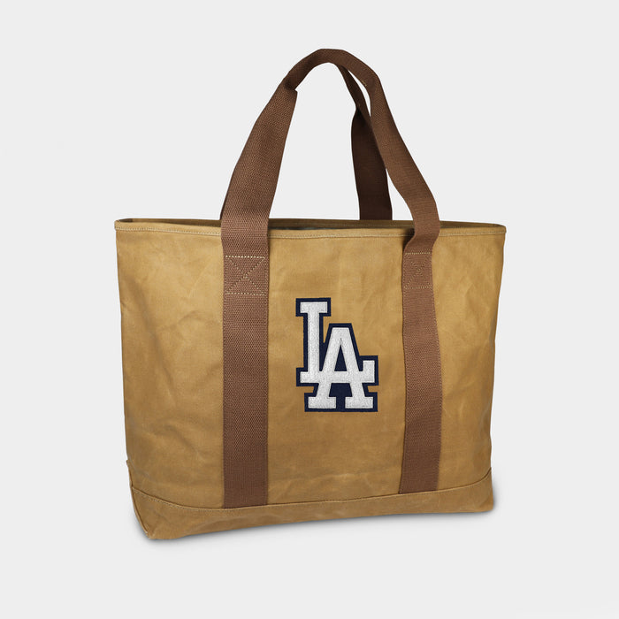 Los Angeles Dodgers LA Tan Canvas Boat Tote