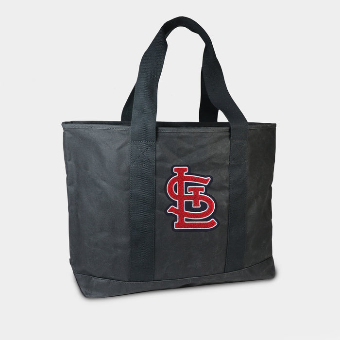 St. Louis Cardinals STL Black Canvas Boat Tote