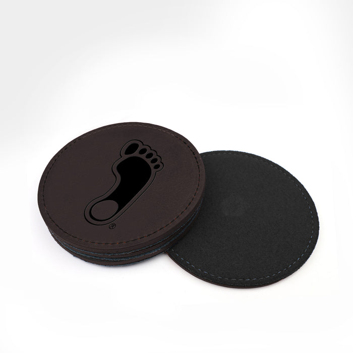 North Carolina Tar Heels "Heel" Black Leather and Black Wool Coasters