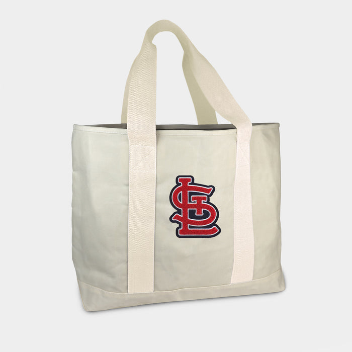St. Louis Cardinals STL Cream Canvas Boat Tote