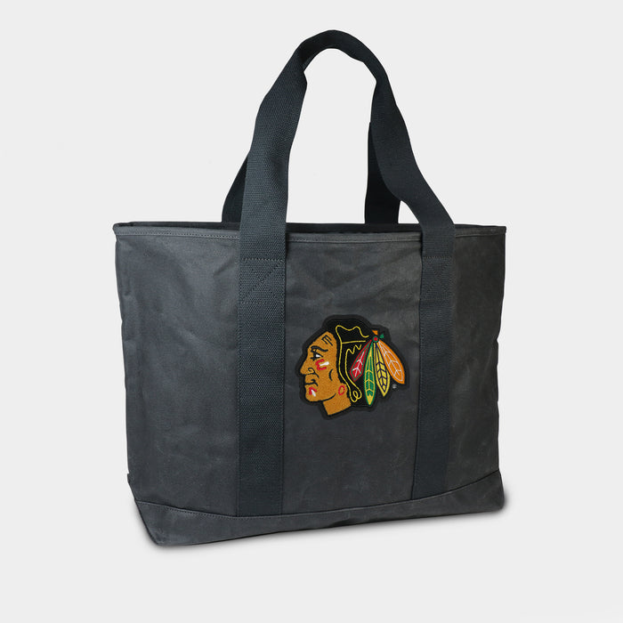 Chicago Blackhawks Black Canvas Boat Tote