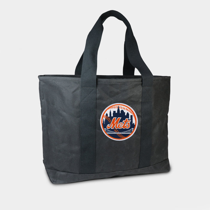 New York Mets Black Canvas Boat Tote