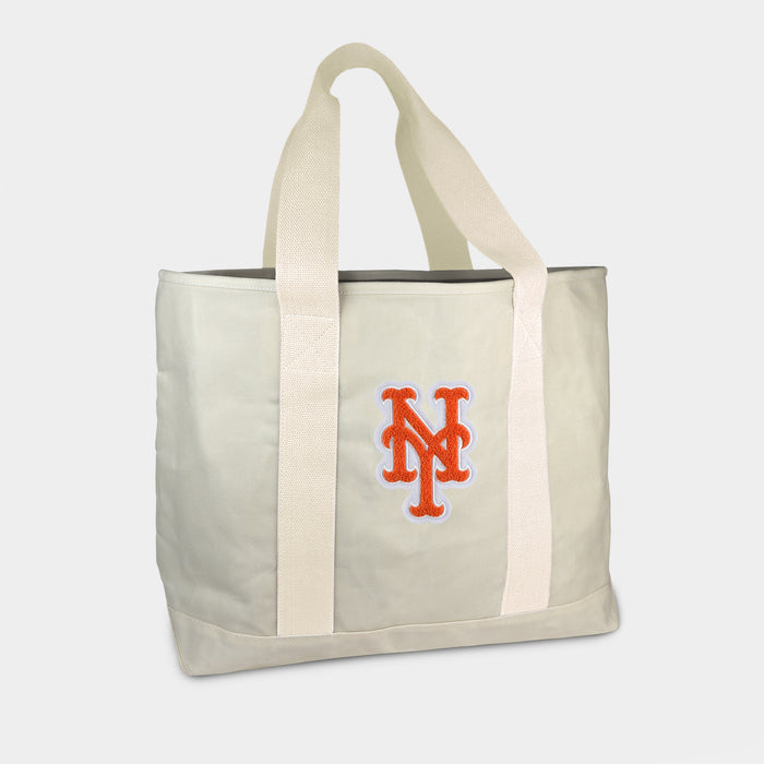 New York Mets NY Cream Canvas Boat Tote