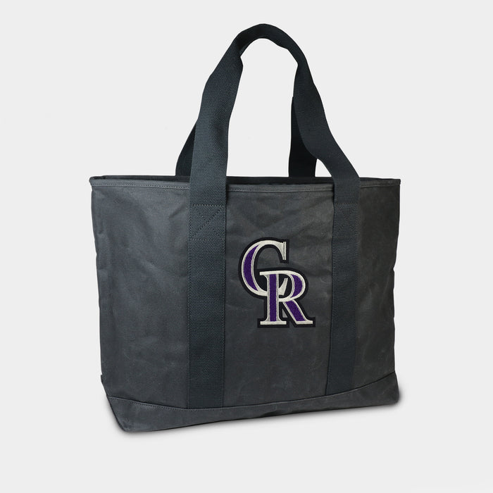 Colorado Rockies Black Canvas Boat Tote