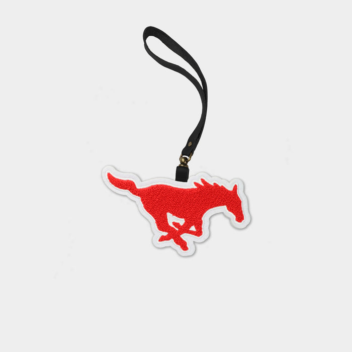 SMU Mustangs "Pony" Black Leather Bag Charm