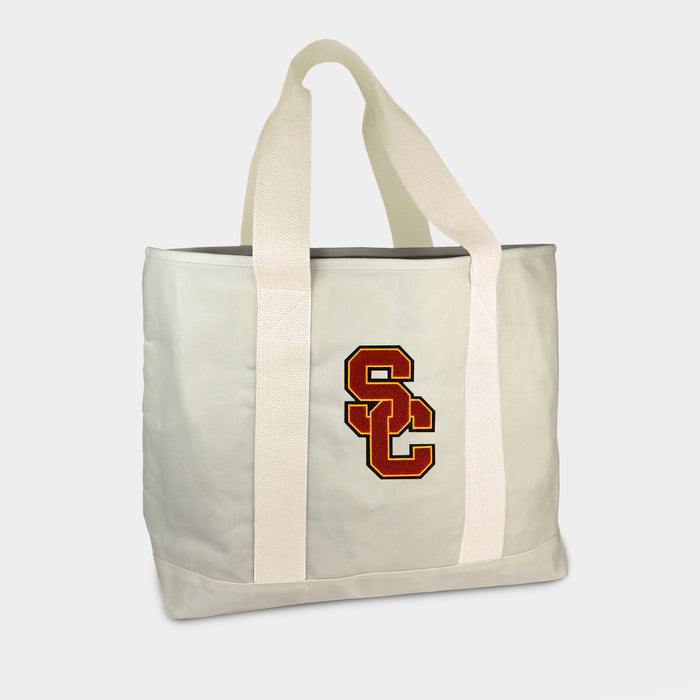 USC Trojans "SC" Cream Canvas Boat Tote