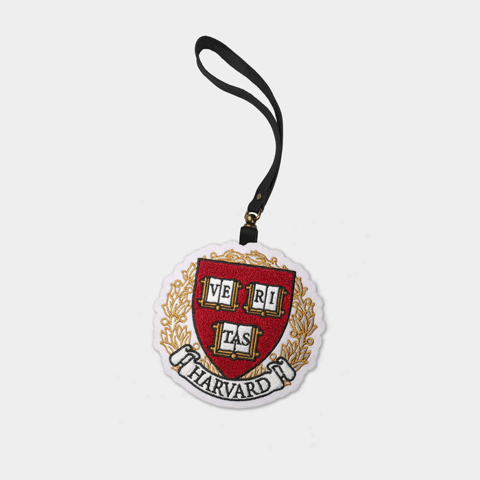 Harvard Crimson "Seal" Black Leather Bag Charm