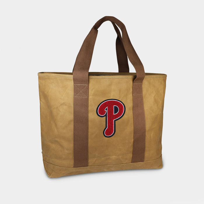 Philadelphia Phillies P Tan Canvas Boat Tote
