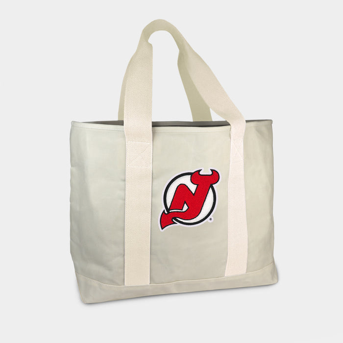 New Jersey Devils Cream Canvas Boat Tote