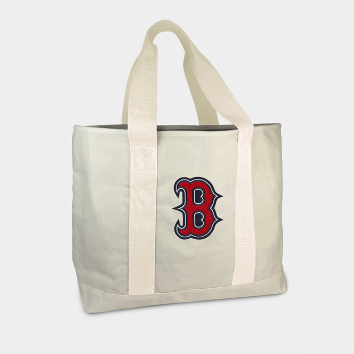 Boston Red Sox B Cream Canvas Boat Tote