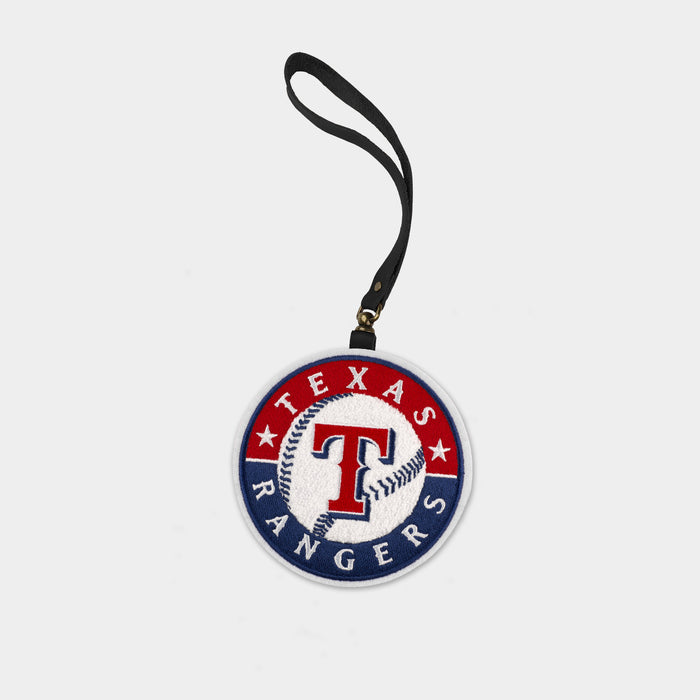 Texas Rangers Black Leather Bag Charm