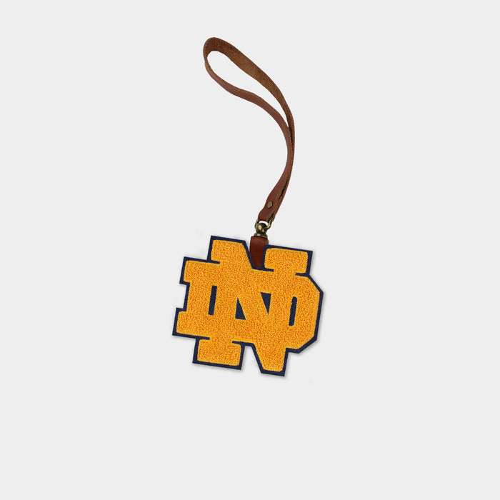 Notre Dame Fighting Irish "ND" Brown Leather Bag Charm