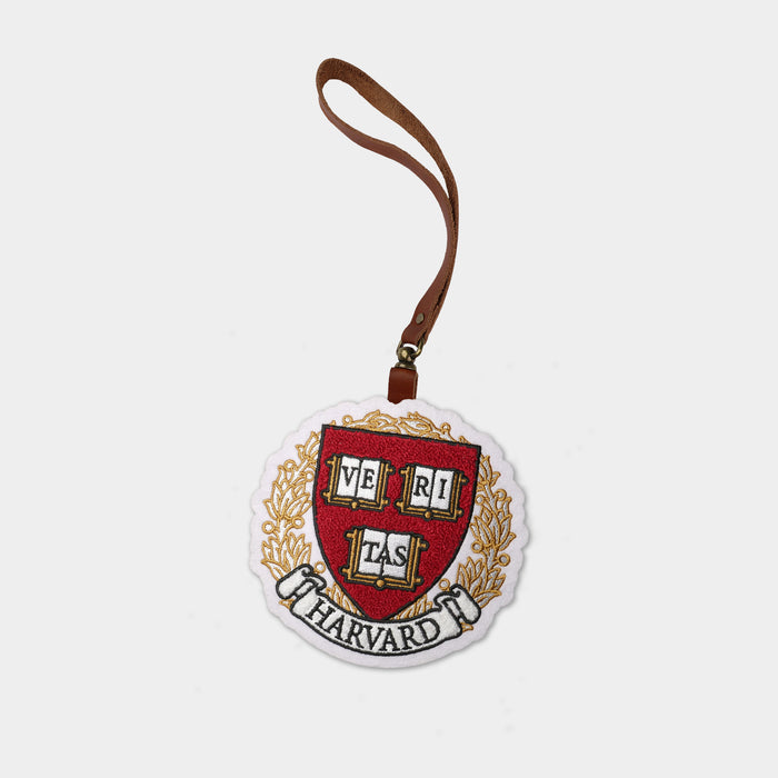 Harvard Crimson "Seal" Brown Leather Bag Charm