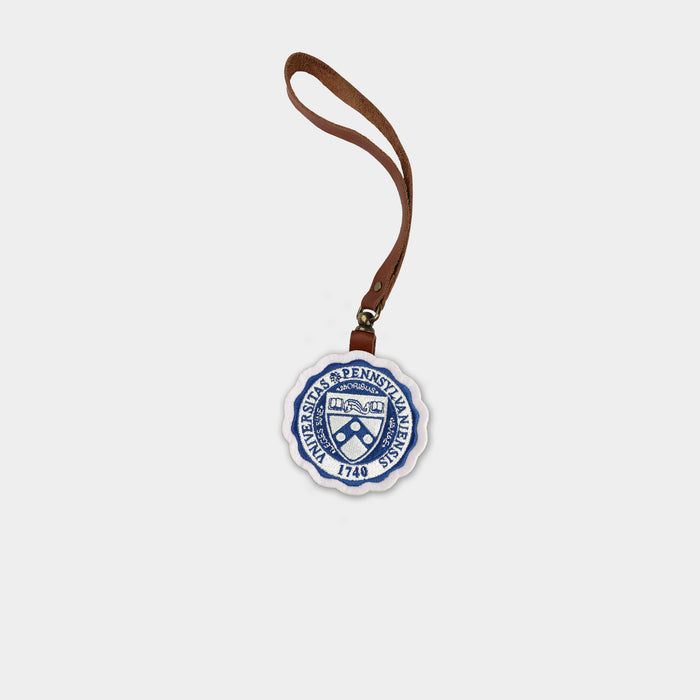 Penn Quakers "Seal" Brown Leather Bag Charm