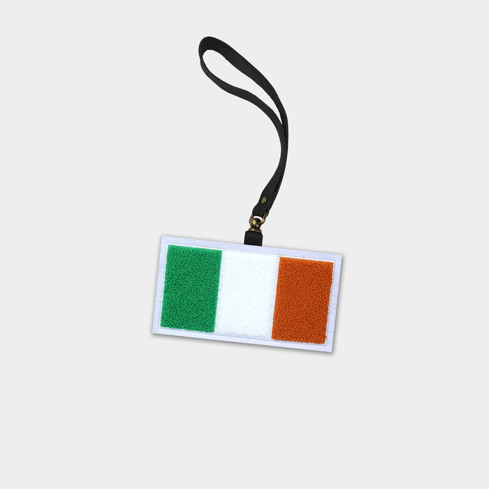 Ireland Flag Black Leather Bag Charm