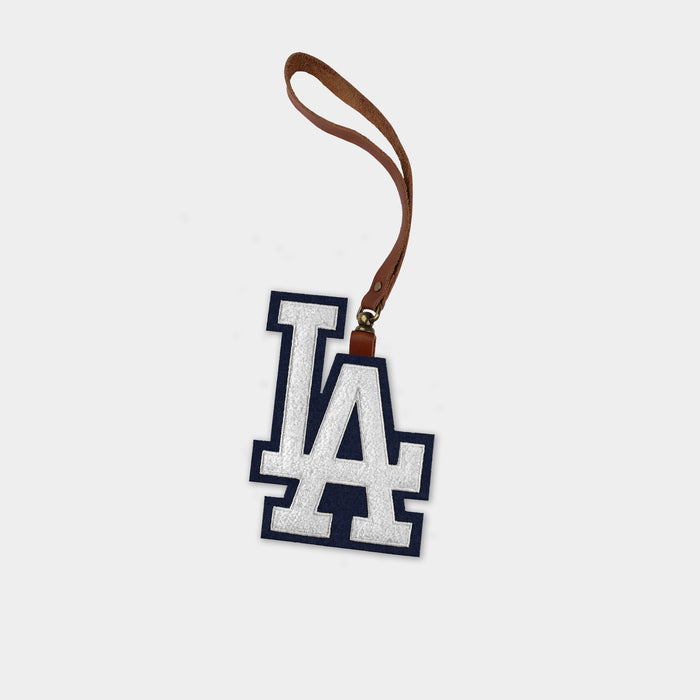 Los Angeles Dodgers "LA" Brown Leather Bag Charm