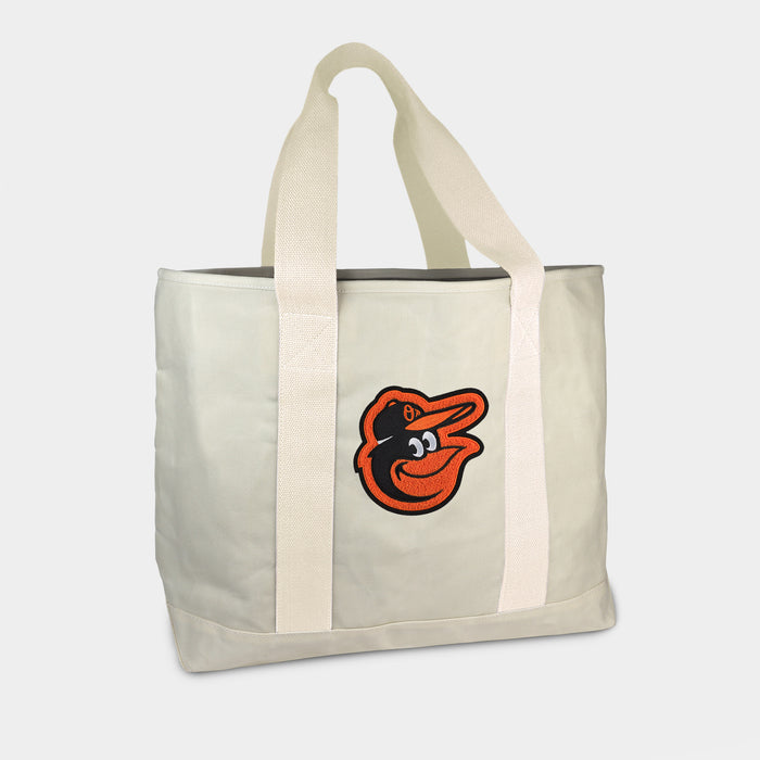 Baltimore Orioles Cream Canvas Boat Tote