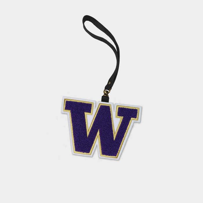 Washington Huskies Black Leather Bag Charm